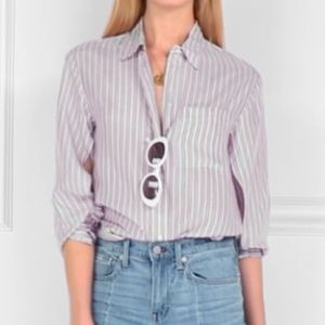 Maje Split Sleeve Pinstripe Shirt